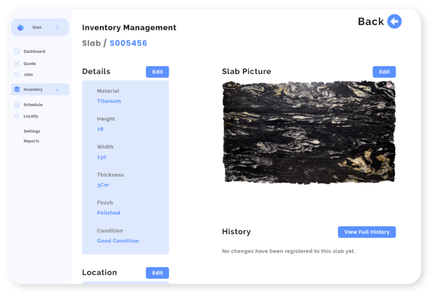 StoneForge inventory interface
